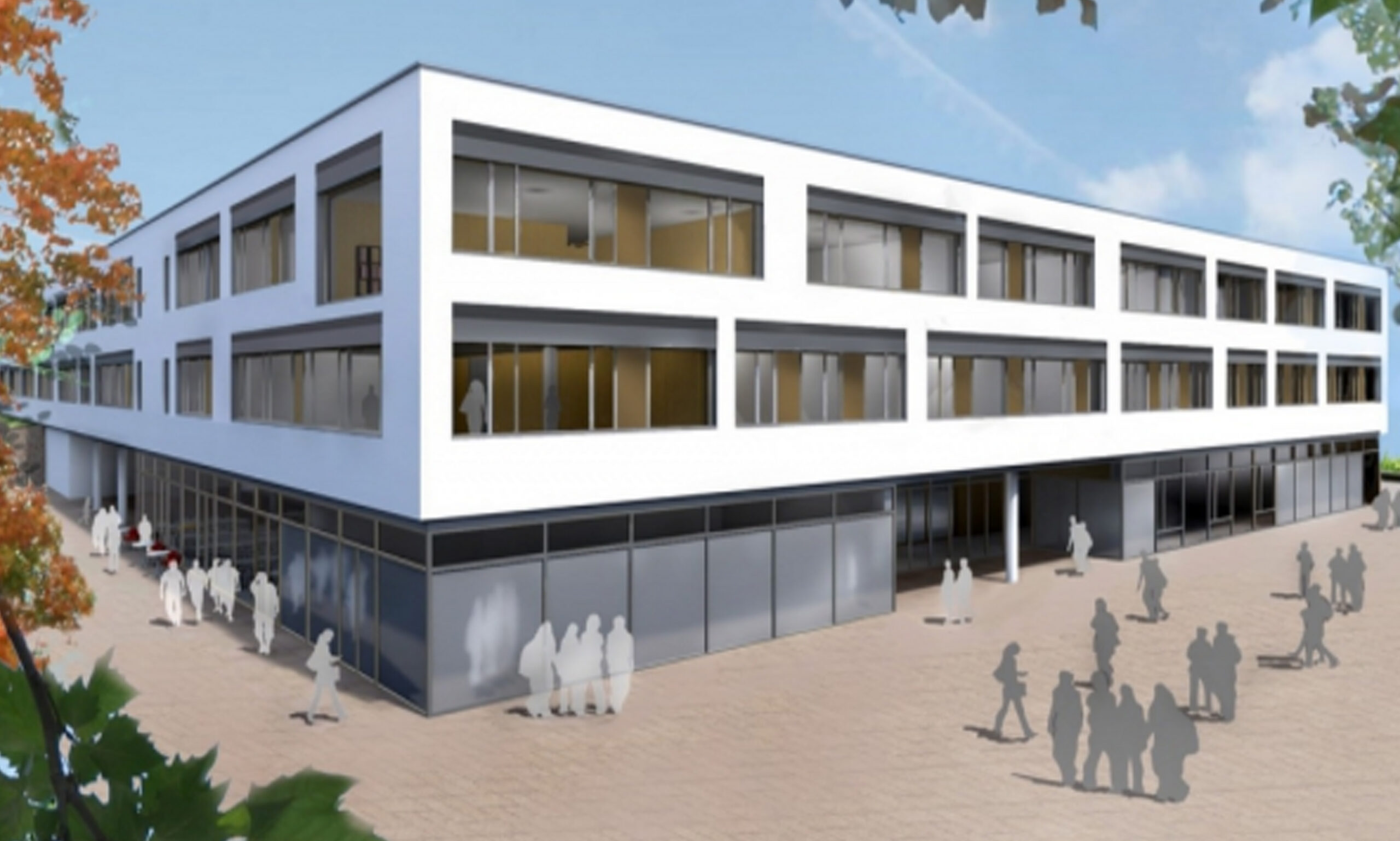 Wettbewerb Gymnasium Lappersdorf, Architekt: ARGE Guthann & HIW Architekten / CAD Visualisierung, Photoshop